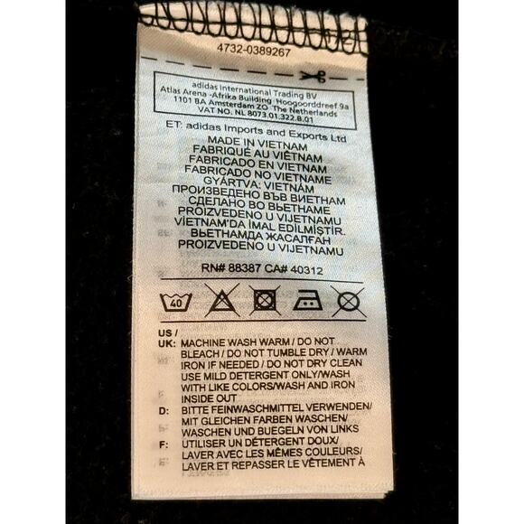 Adidas Sweatshirt Sporty Athletic Black with White Stripe Size XS - Picture 5 of 5